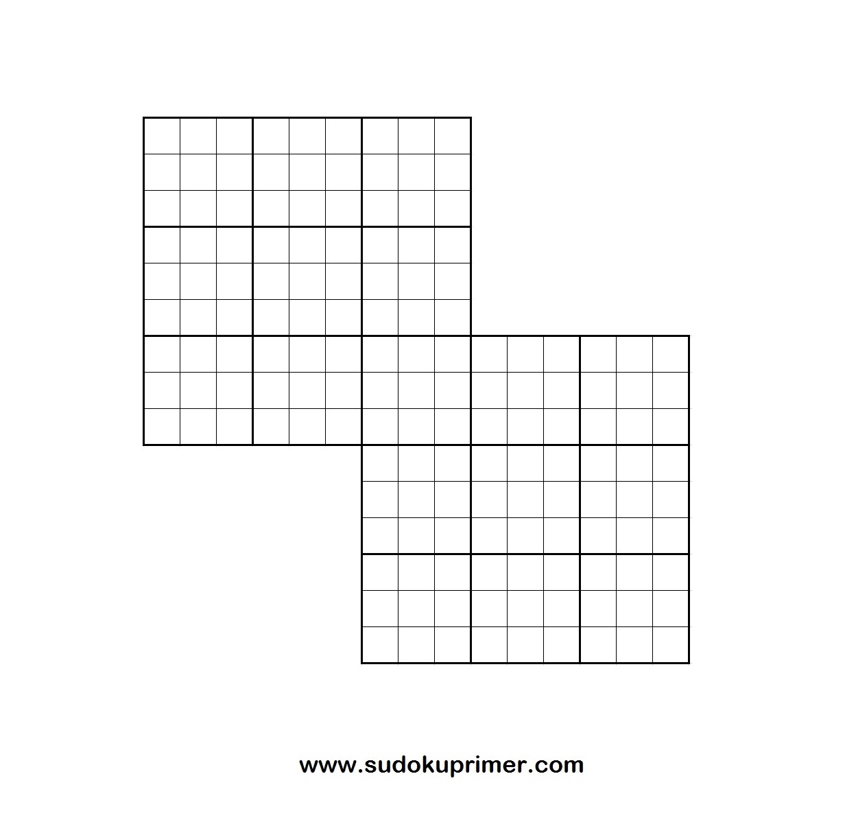 1 x 1 classic overlapping sudoku blank grid in .jpg format